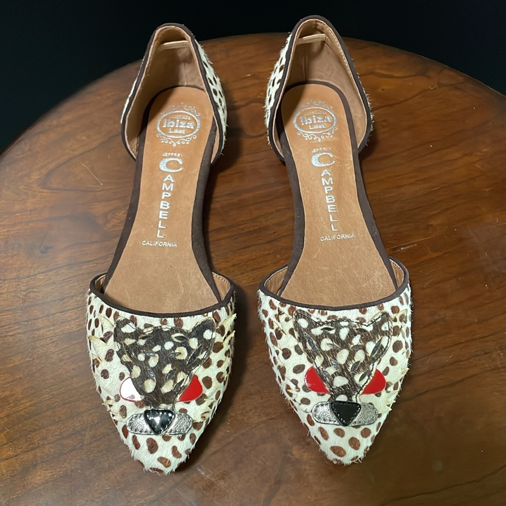 JEFFREY CAMPBELL Face-Jacob Leopard Pony Hair D’Orsay Ballet Flats EUC 7.5 - Picture 6 of 10
